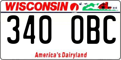 WI license plate 340OBC
