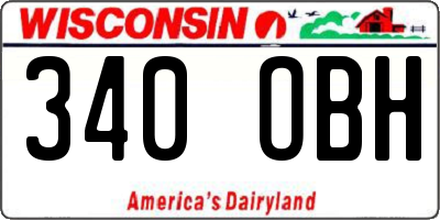 WI license plate 340OBH