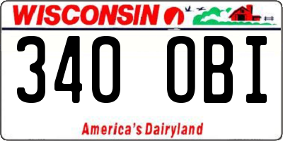 WI license plate 340OBI