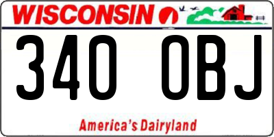 WI license plate 340OBJ