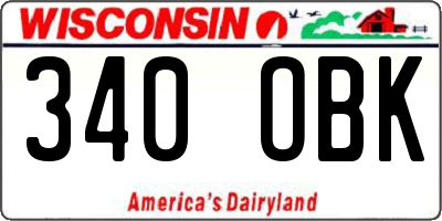 WI license plate 340OBK