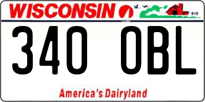 WI license plate 340OBL