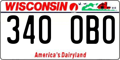 WI license plate 340OBO