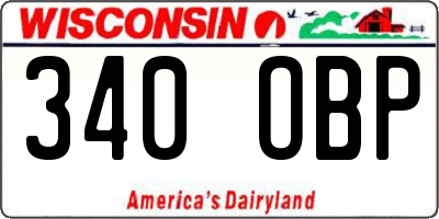 WI license plate 340OBP