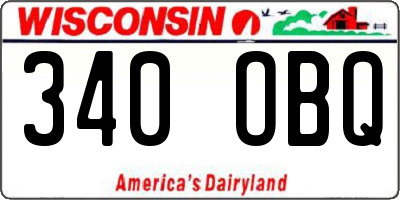 WI license plate 340OBQ