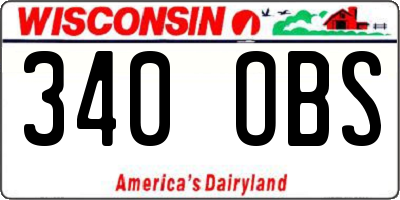 WI license plate 340OBS