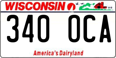 WI license plate 340OCA