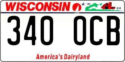 WI license plate 340OCB