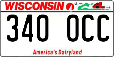 WI license plate 340OCC