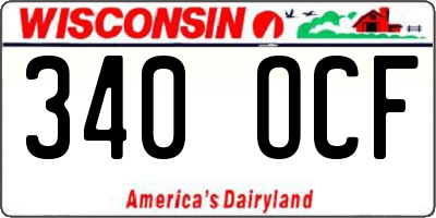 WI license plate 340OCF