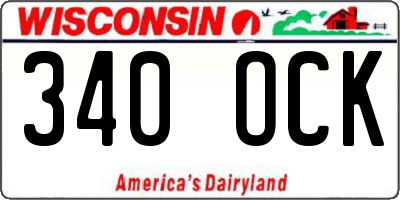WI license plate 340OCK
