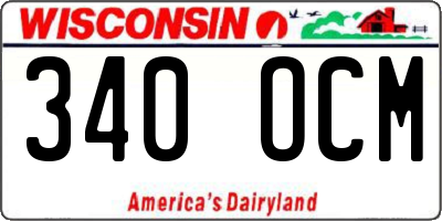 WI license plate 340OCM