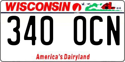 WI license plate 340OCN