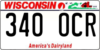 WI license plate 340OCR