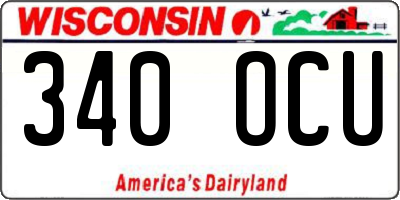 WI license plate 340OCU