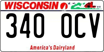 WI license plate 340OCV