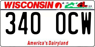 WI license plate 340OCW