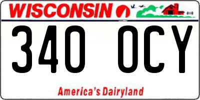 WI license plate 340OCY