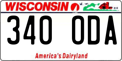 WI license plate 340ODA