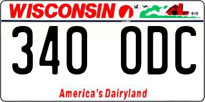WI license plate 340ODC