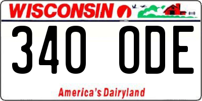 WI license plate 340ODE