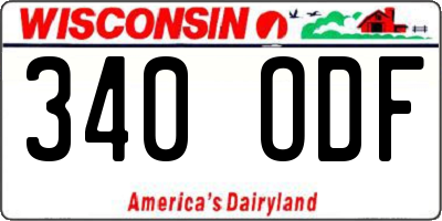 WI license plate 340ODF