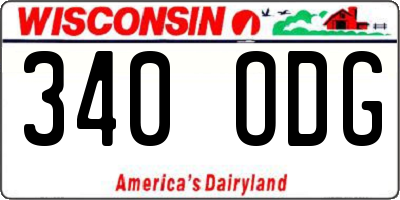 WI license plate 340ODG