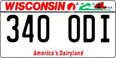 WI license plate 340ODI