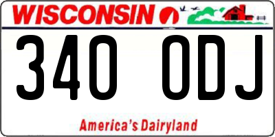 WI license plate 340ODJ