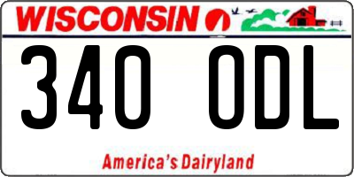 WI license plate 340ODL