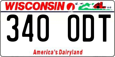 WI license plate 340ODT