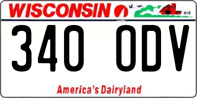 WI license plate 340ODV
