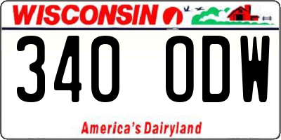 WI license plate 340ODW