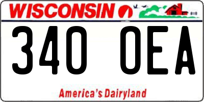 WI license plate 340OEA