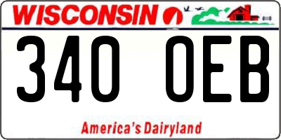 WI license plate 340OEB