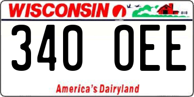 WI license plate 340OEE