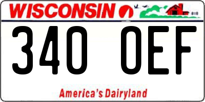 WI license plate 340OEF
