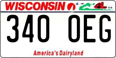 WI license plate 340OEG