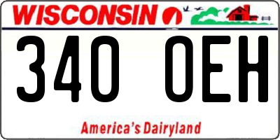 WI license plate 340OEH