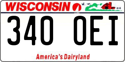 WI license plate 340OEI