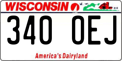 WI license plate 340OEJ