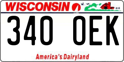 WI license plate 340OEK