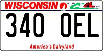 WI license plate 340OEL