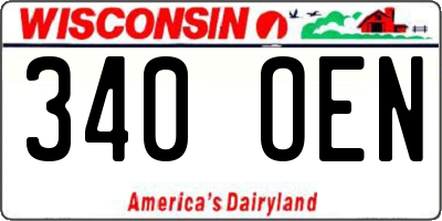 WI license plate 340OEN
