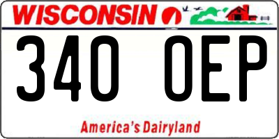 WI license plate 340OEP