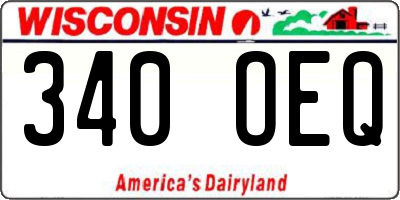 WI license plate 340OEQ