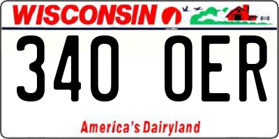 WI license plate 340OER