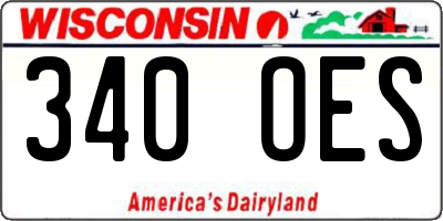 WI license plate 340OES