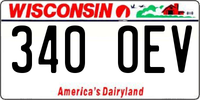 WI license plate 340OEV