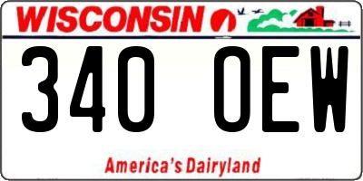 WI license plate 340OEW